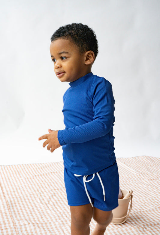 Canyon Ribbed Two Piece Set In Navy