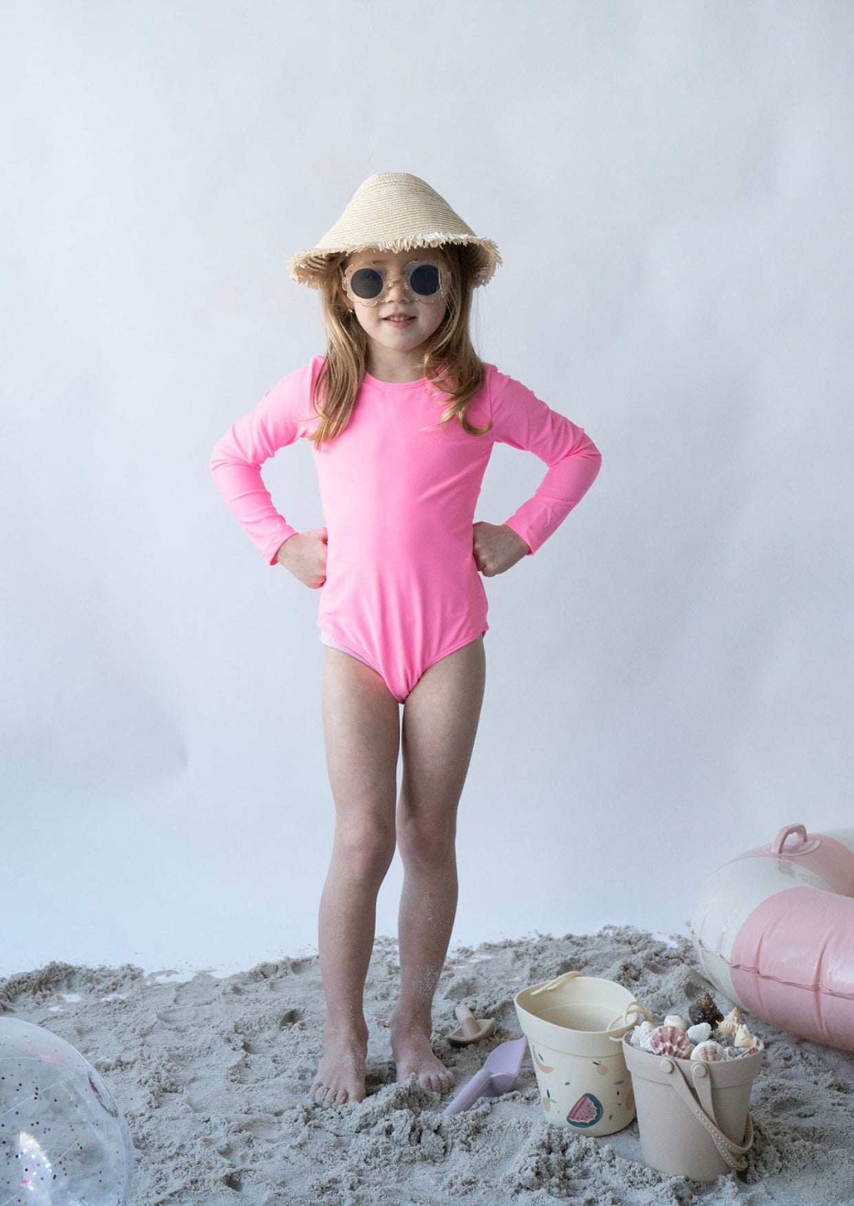 Mesa Long Sleeve Open Back One Piece In Pink