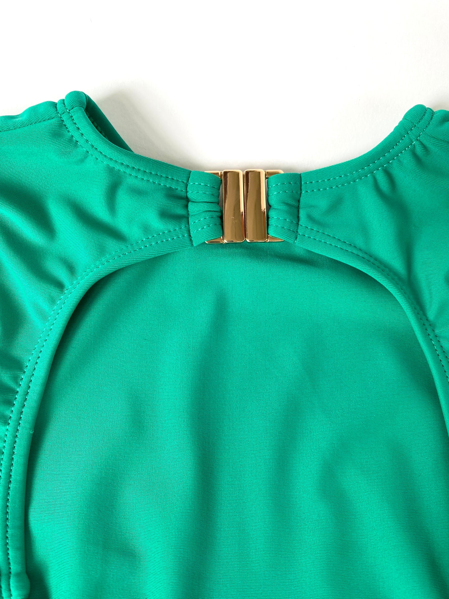 Mesa Long Sleeve Open Back One Piece In Medium Teal