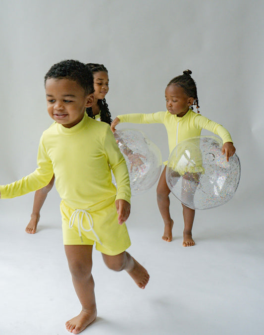 Canyon Ribbed Two Piece Set In Lemon