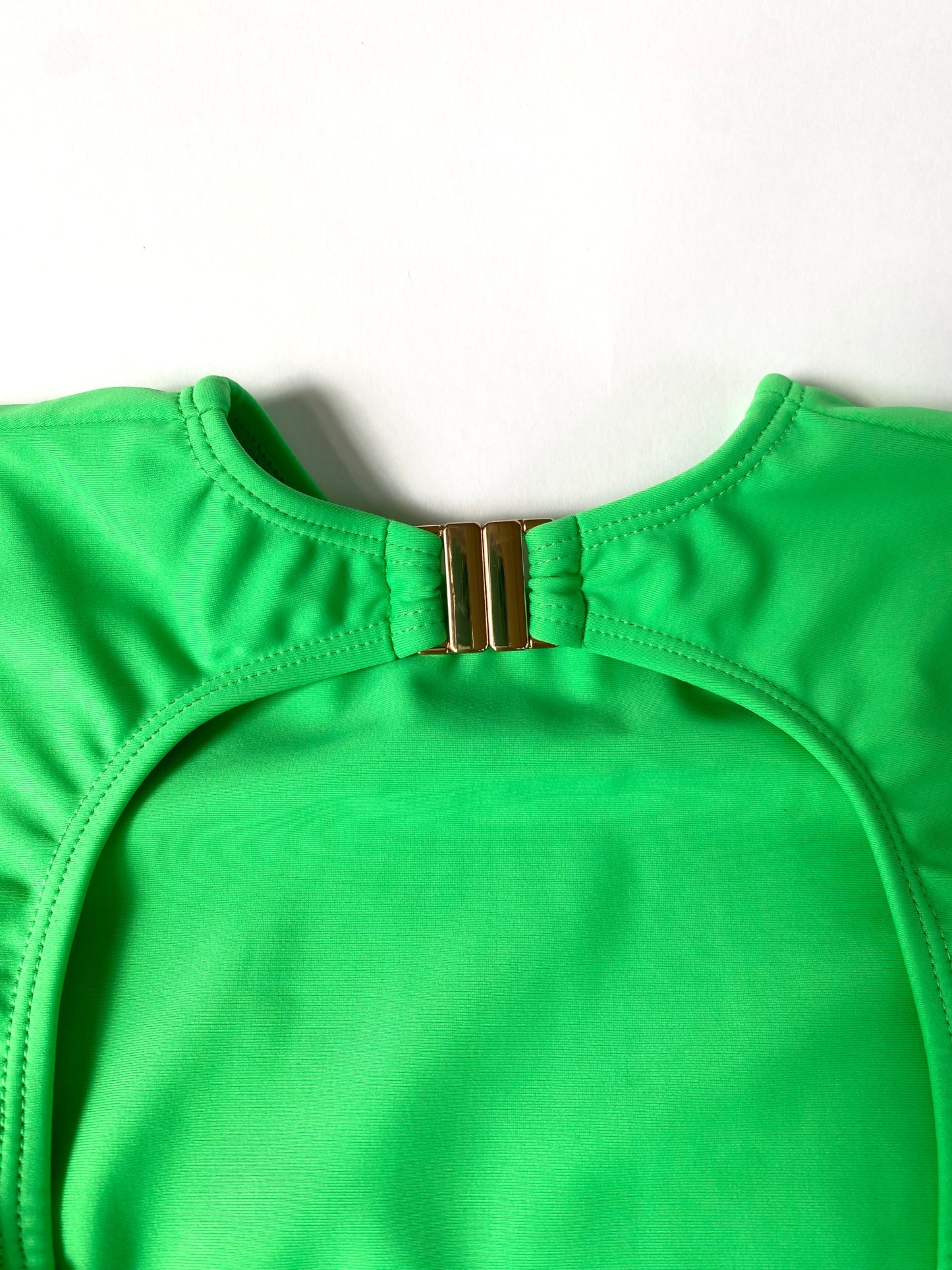 Mesa Long Sleeve Open Back One Piece In Sea Green