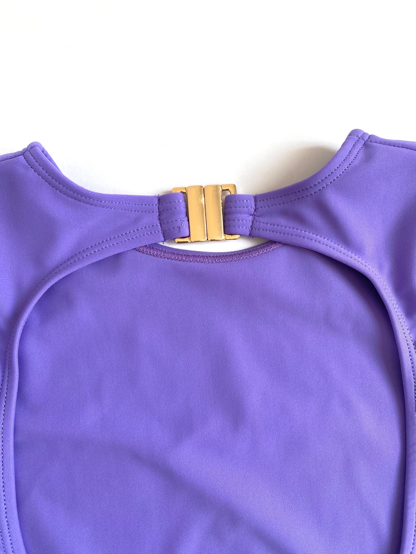 Mesa Long Sleeve Open Back One Piece In Purple