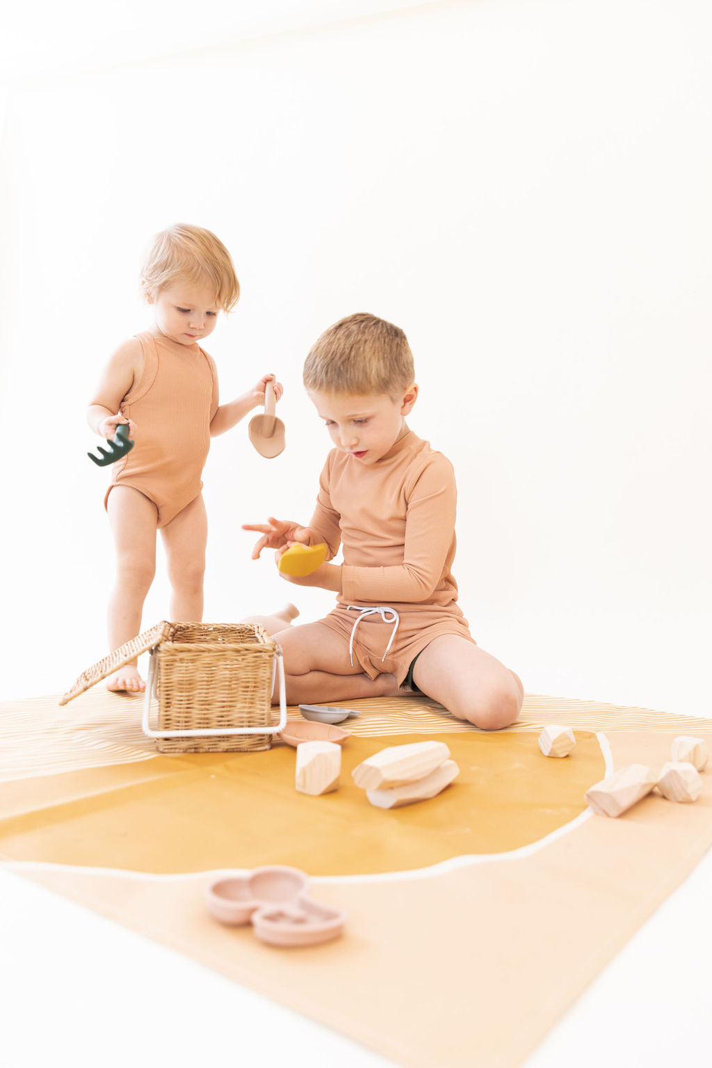 Arizona Ribbed One Piece In Cantaloupe Orange