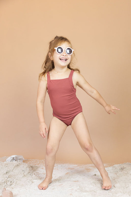 Arizona Ribbed One Piece In Sandstone Red