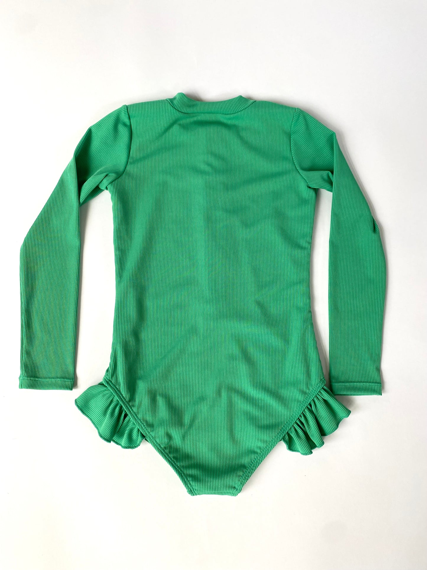 Sahara Ribbed One Piece Zip Up in Emerald