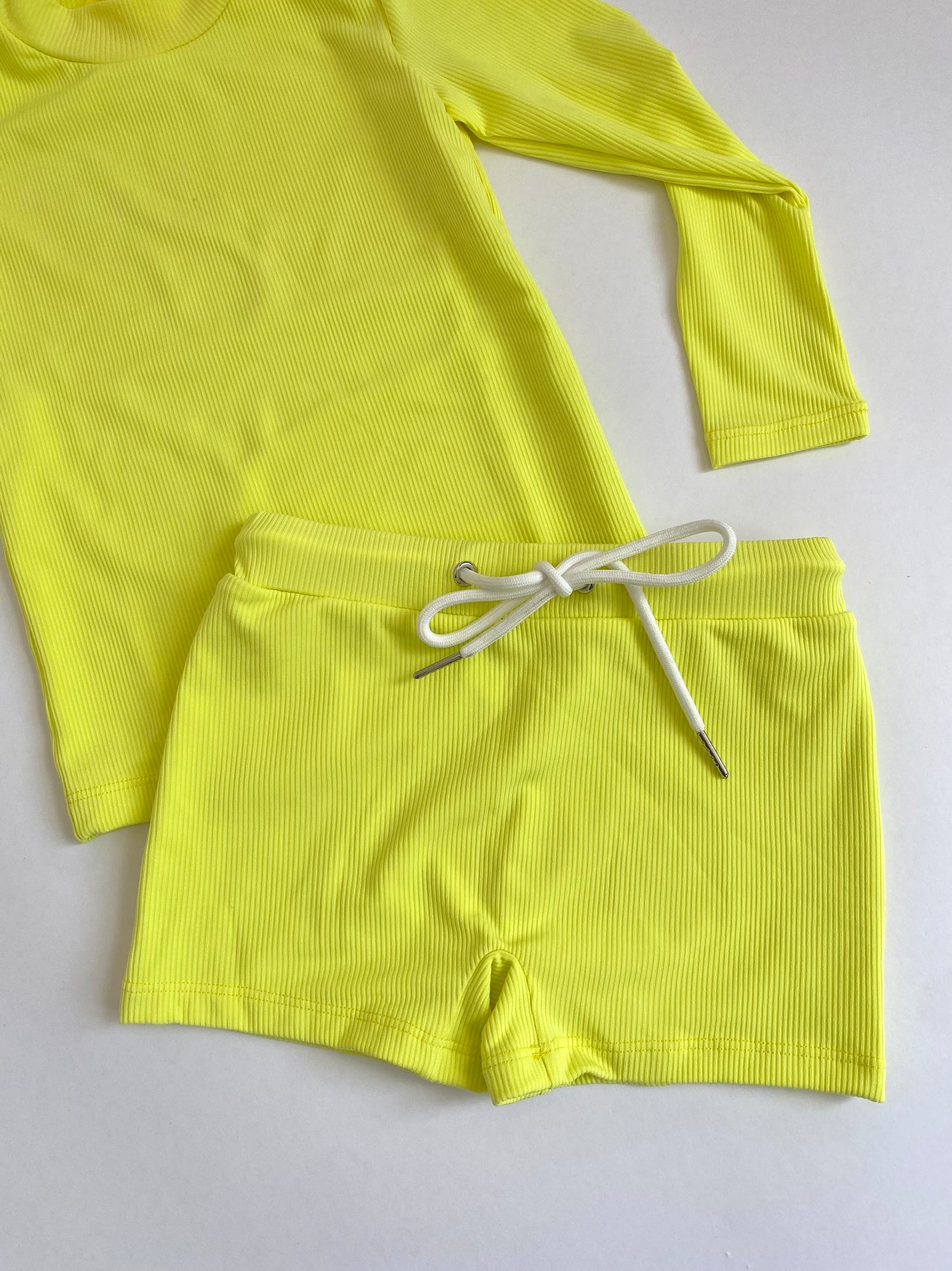 Canyon Ribbed Two Piece Set In Lemon