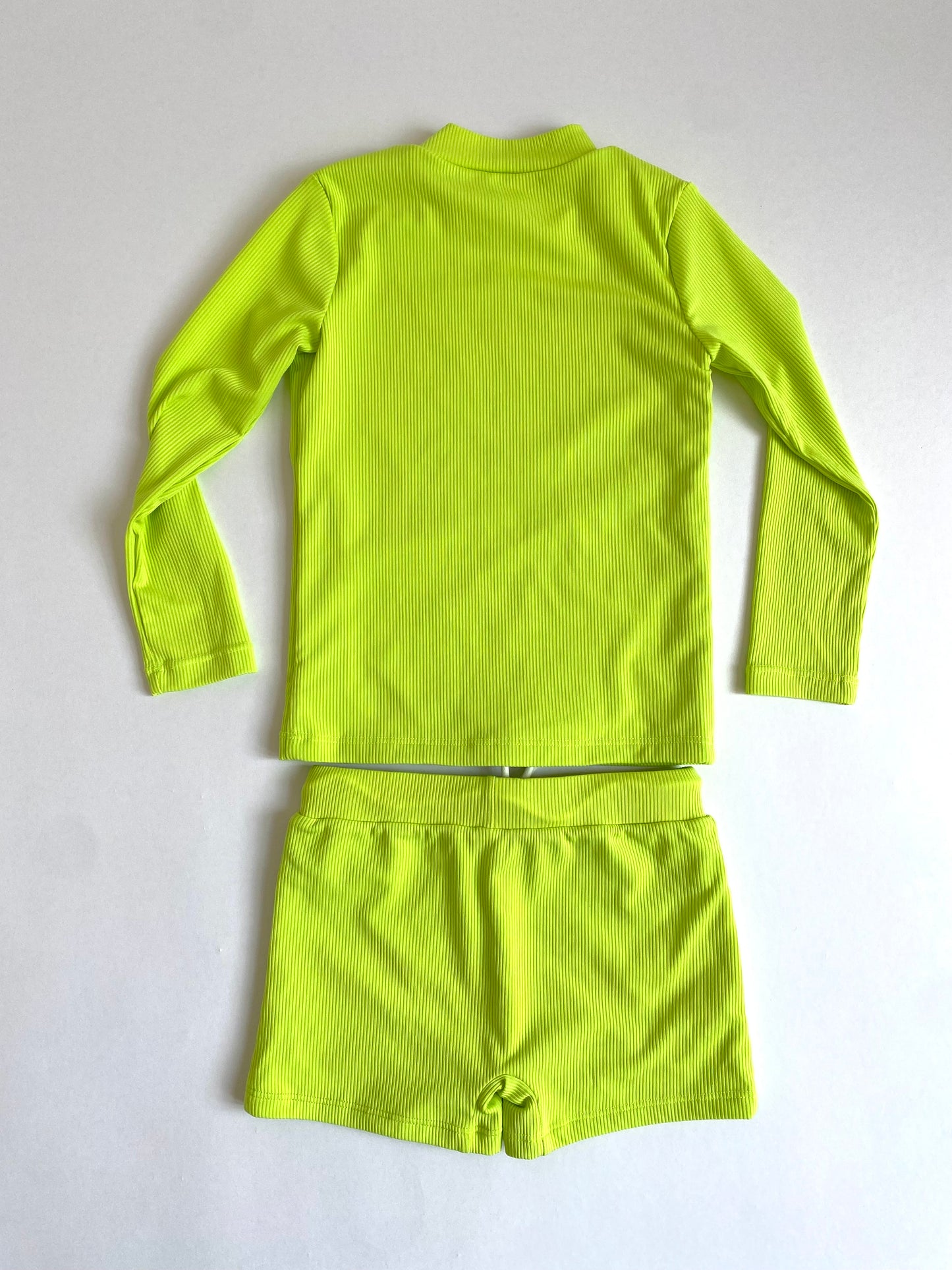 Canyon Ribbed Two Piece Set In Lime
