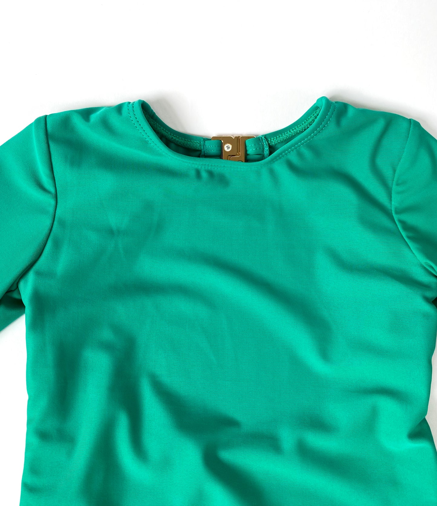 Mesa Long Sleeve Open Back One Piece In Medium Teal