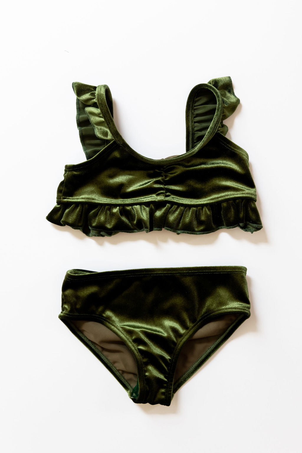Velvet Bikini In Olive Green